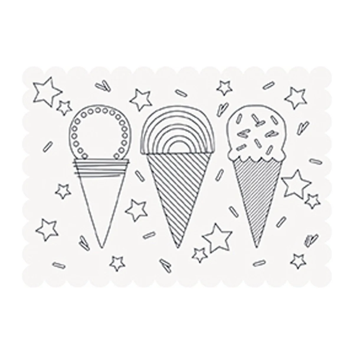 Ice Cream Coloring Placemats, 6 Count - Image 2