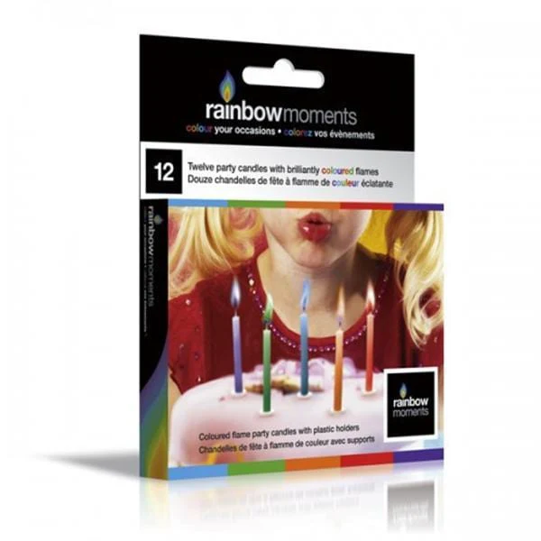Coloured Flame Birthday Candles 12/pkg.