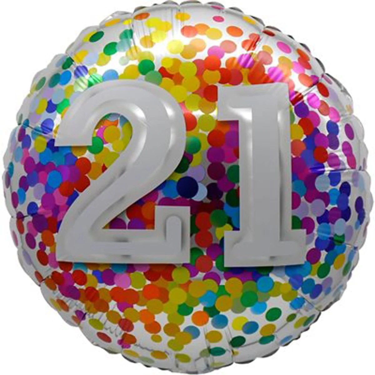 Confetti 21th Birthday Foil Balloon, 18 Inches, 1 Count