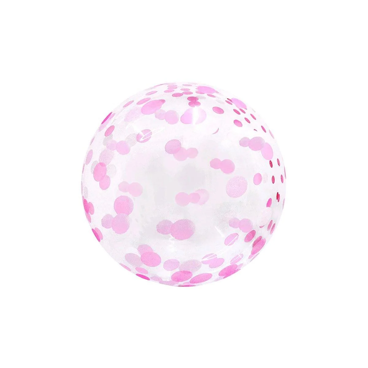 Confetti Bubble Balloon, Pink, 18 Inches