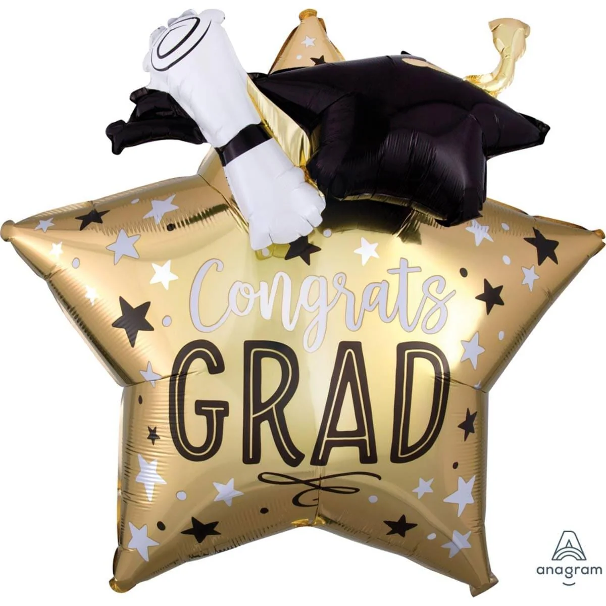 Congrats Grad Star Supershape Balloon, 28 Inches, 1 Count