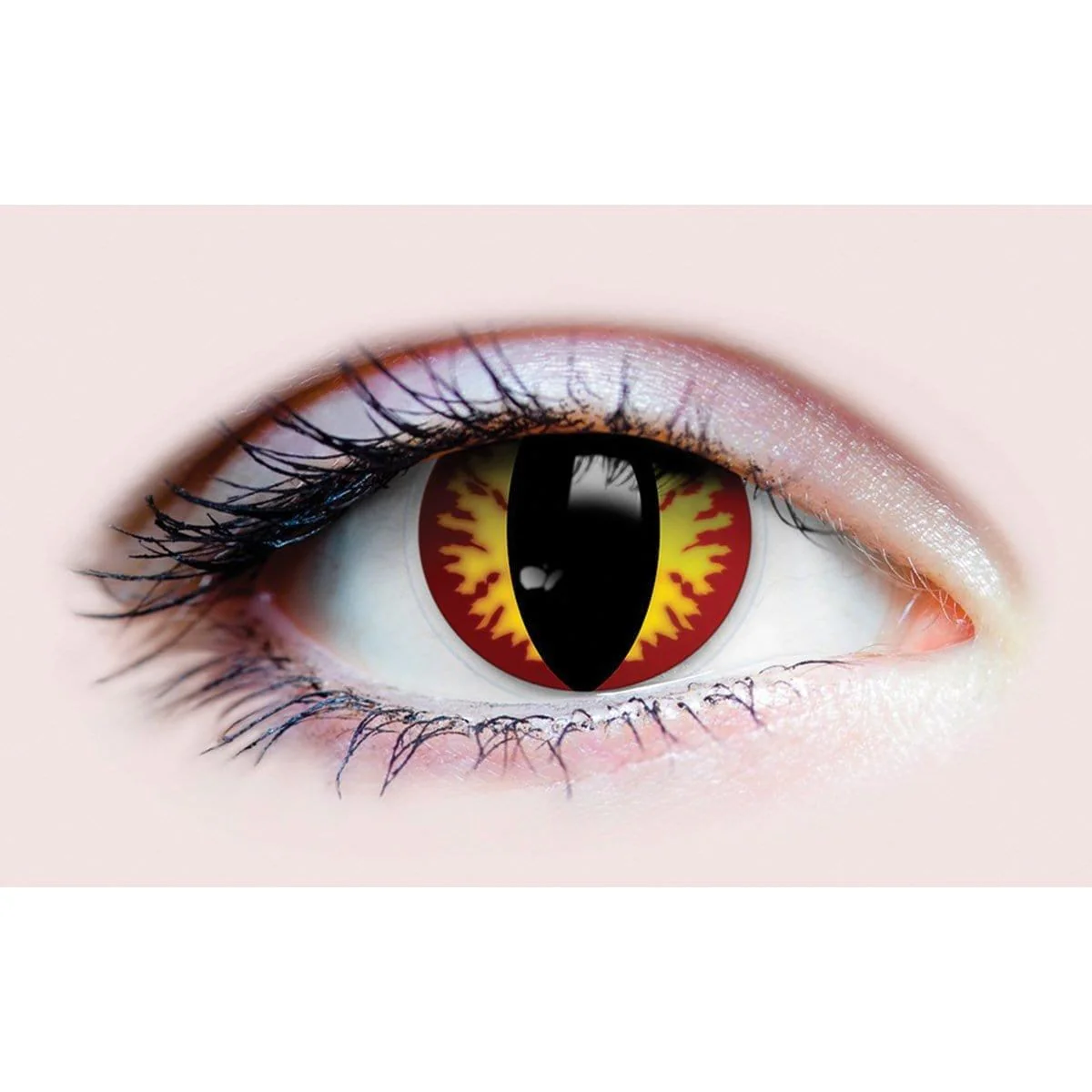PRIMALĀ® Dragon - Red and Yellow Reptile Coloured Contact Lenses, 3 months usage - Image 2