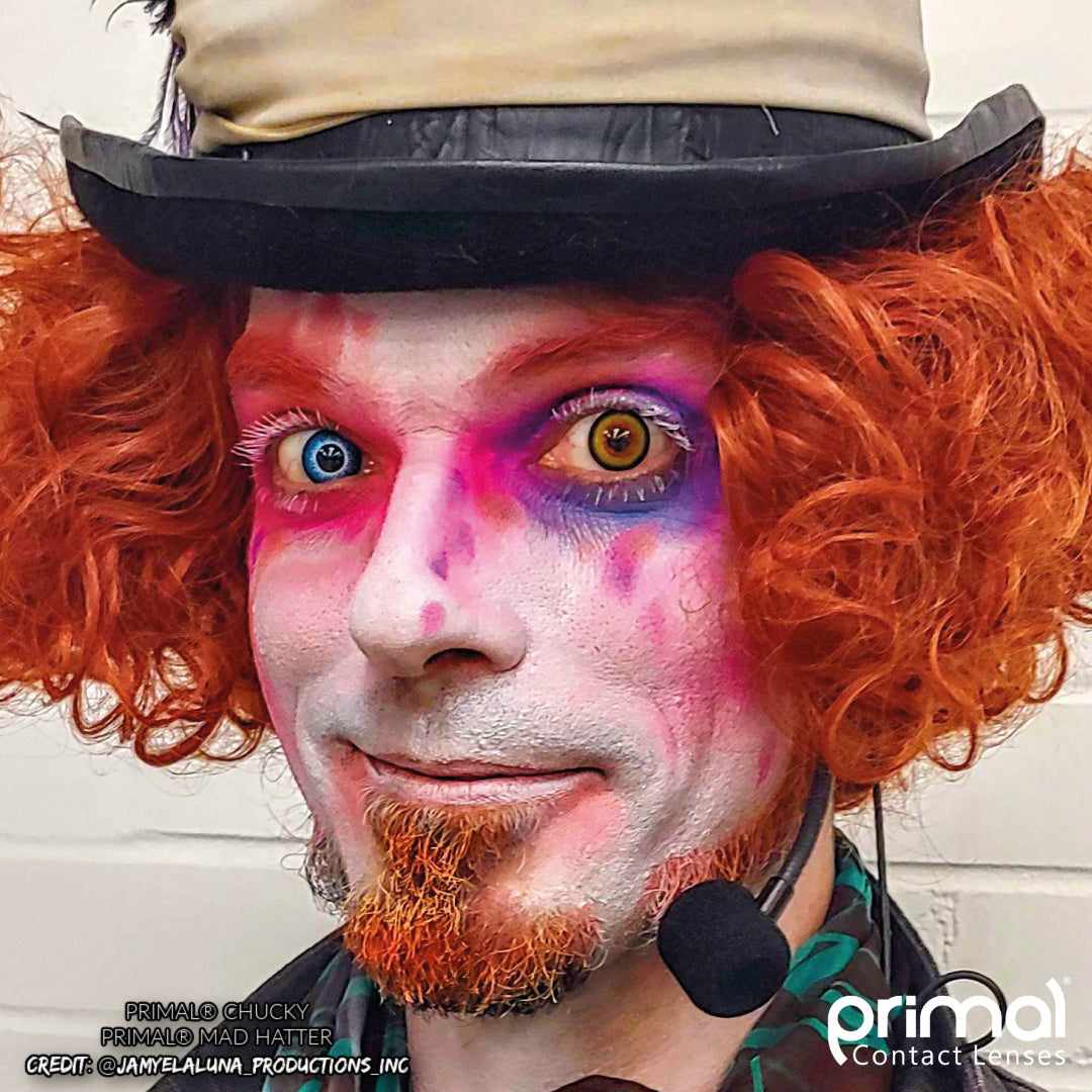 PRIMAL® Mad Hatter - Orange and Yellow Coloured Contact Lenses, 3 months usage - Image 9