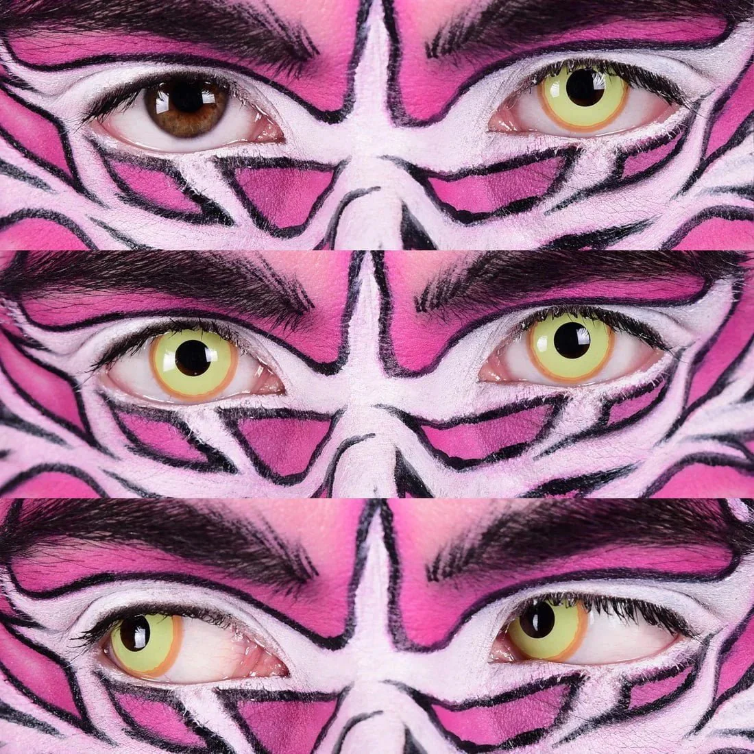 PRIMAL® Nightcrawler - Neon Yellow With Orange Rim Coloured Contact Lenses, 3 months usage - Image 4