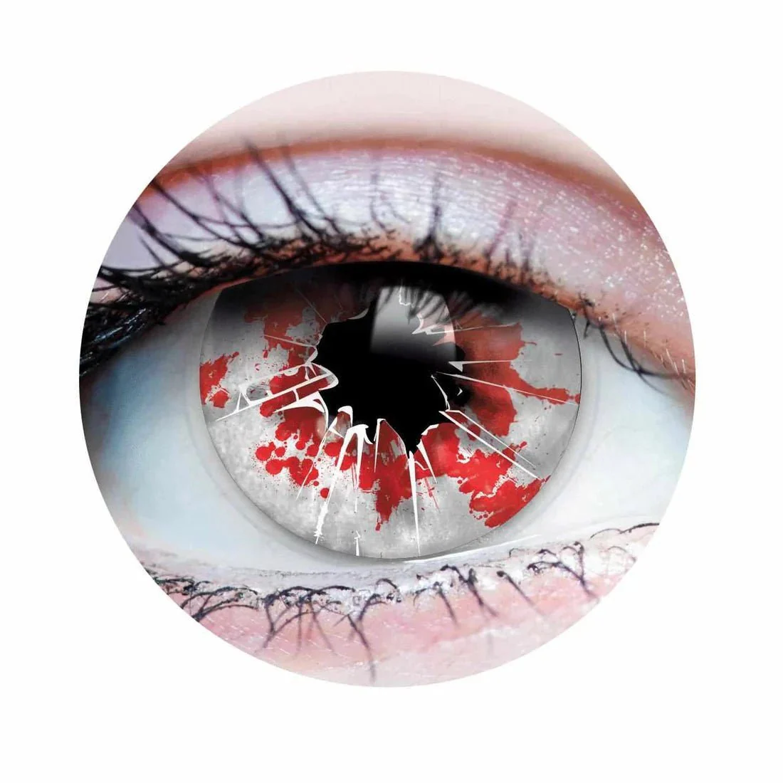 PRIMAL® Shatter - Red and Black Coloured Contact Lenses, 3 Months Usage