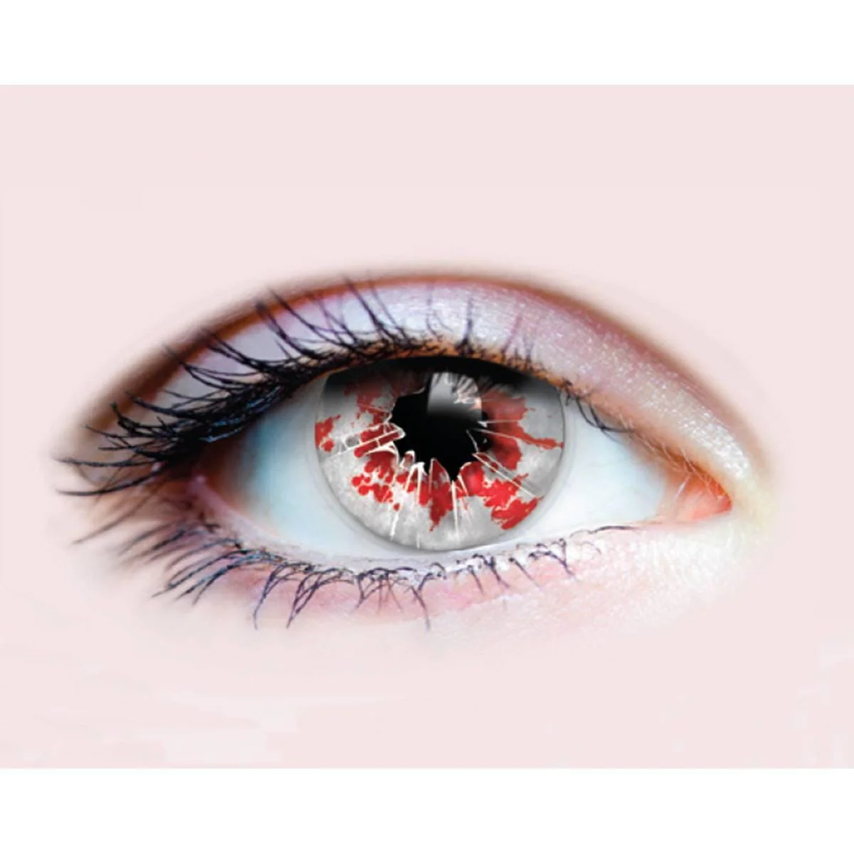 PRIMAL® Shatter - Red and Black Coloured Contact Lenses, 3 Months Usage - Image 2