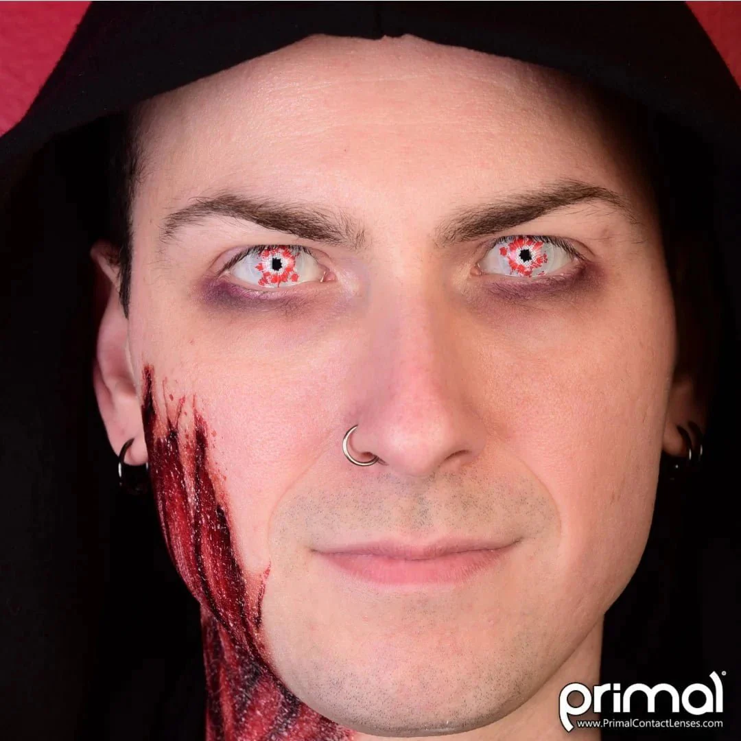 PRIMAL® Shatter - Red and Black Coloured Contact Lenses, 3 Months Usage - Image 5