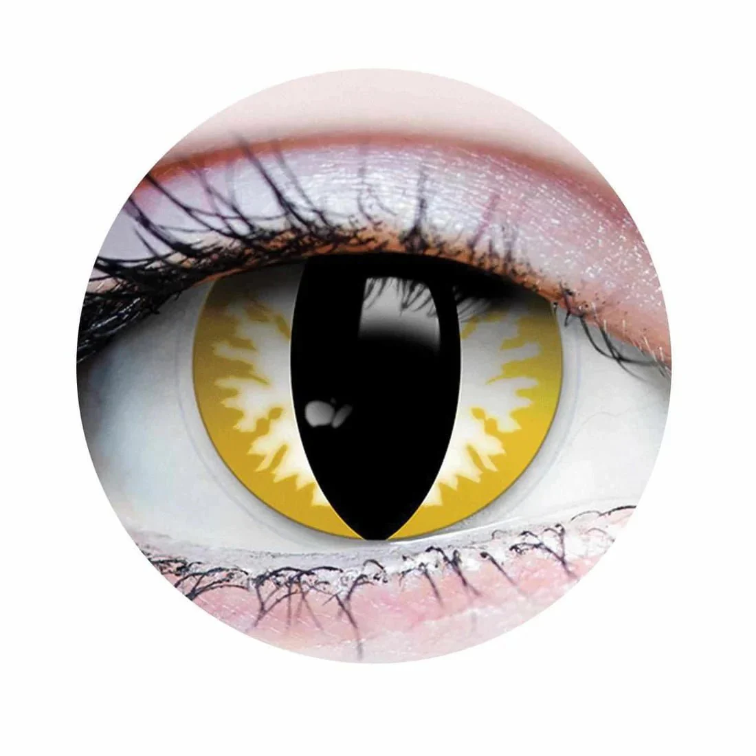 PRIMALĀ® Thriller - Yellow, White and Black Reptile Coloured Contact Lenses, 3 Months Usage