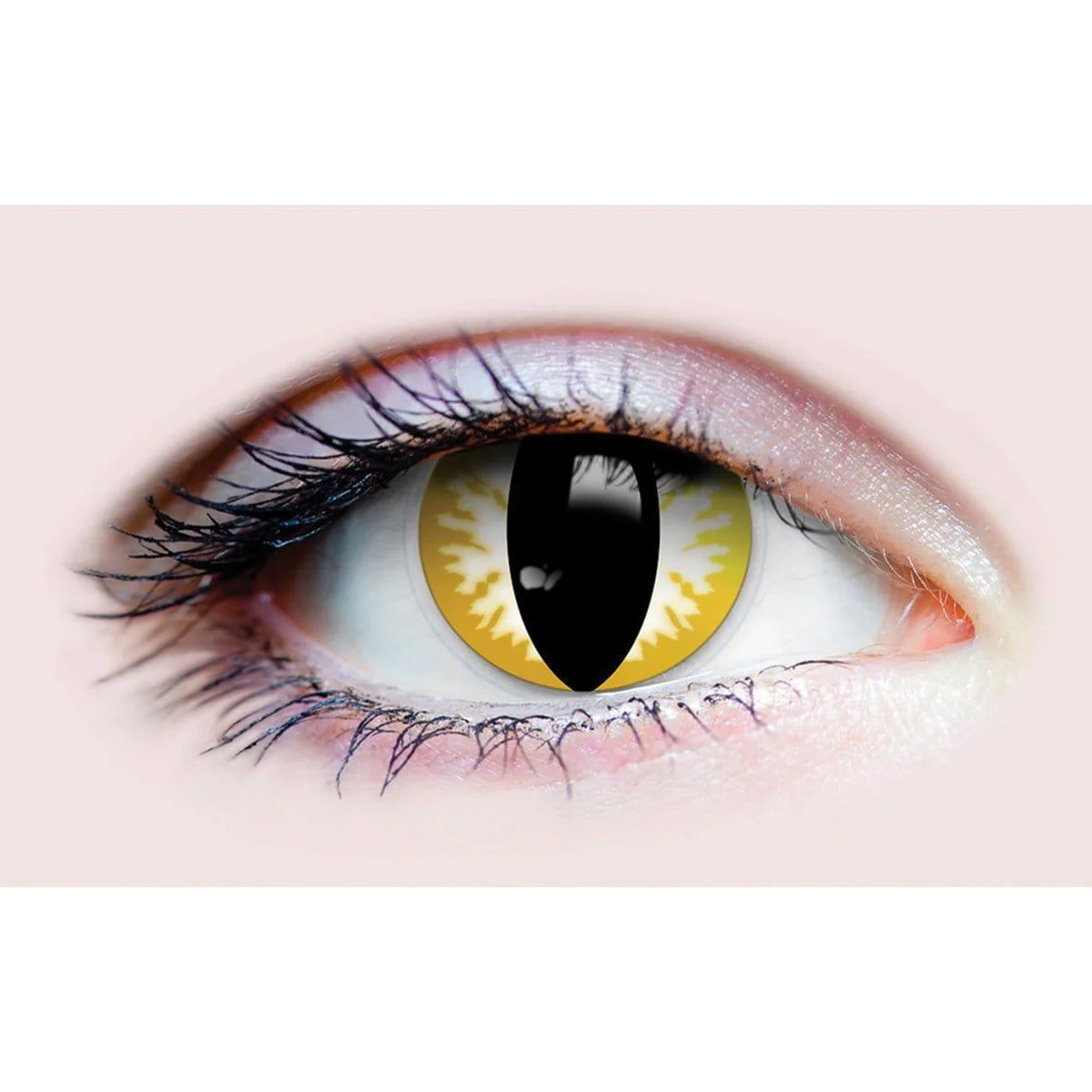 PRIMALĀ® Thriller - Yellow, White and Black Reptile Coloured Contact Lenses, 3 Months Usage - Image 2