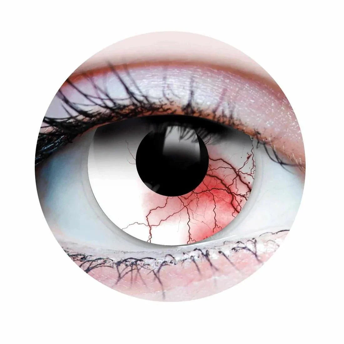 PRIMAL ® Undead - White with Red Blood Coloured Contact Lenses, 3 Months Usage