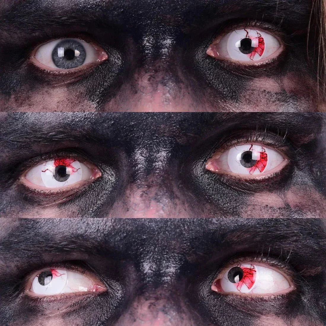 PRIMAL ® Undead - White with Red Blood Coloured Contact Lenses, 3 Months Usage - Image 5