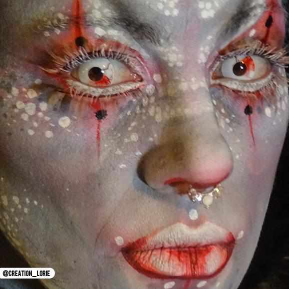 PRIMAL ® Undead - White with Red Blood Coloured Contact Lenses, 3 Months Usage - Image 7