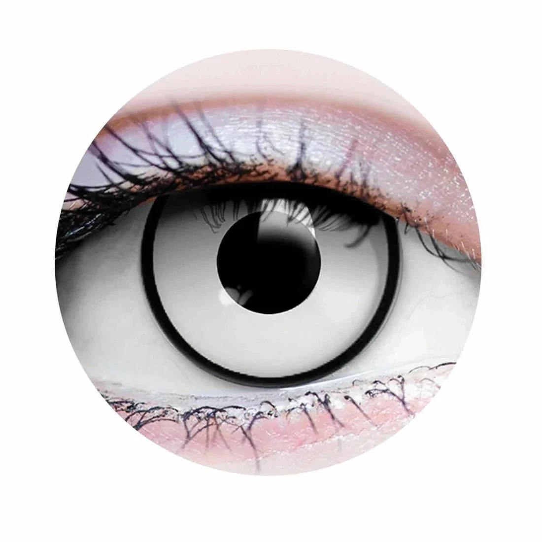 PRIMALĀ® Zombie II - White & Black Rim Coloured Contact Lenses, 3 Months Usage