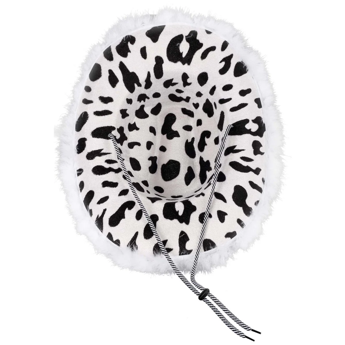 Cow Print Feather Cowgirl Hat for Adults - Image 3