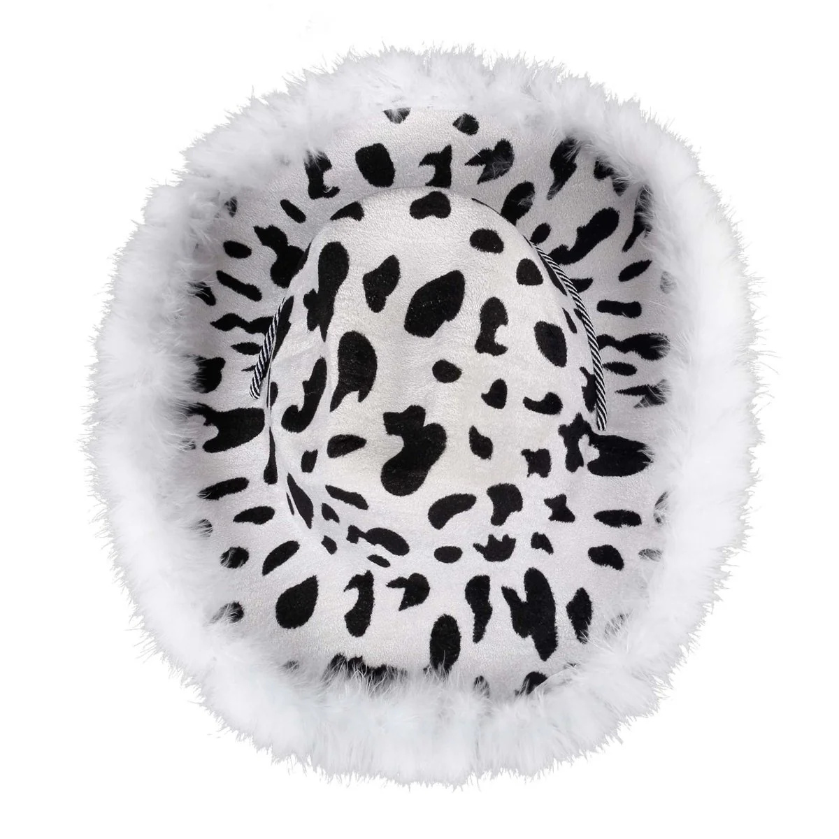Cow Print Feather Cowgirl Hat for Adults - Image 4