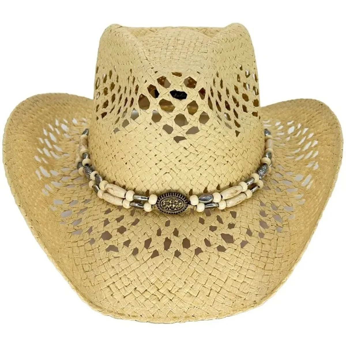 Beige cowboy hat for adults