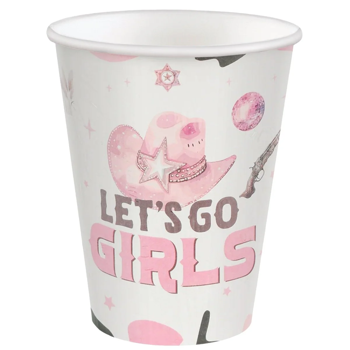 Cowgirl "Let's Go Girls" Paper Cups, 9 Oz, 8 Count