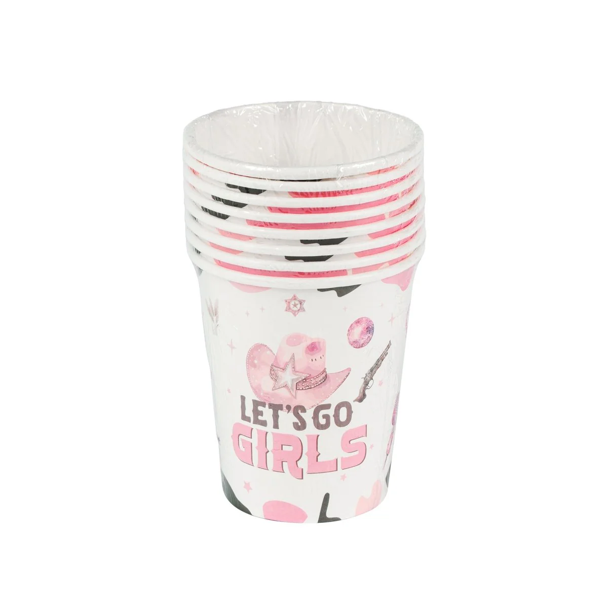 Cowgirl "Let's Go Girls" Paper Cups, 9 Oz, 8 Count - Image 2