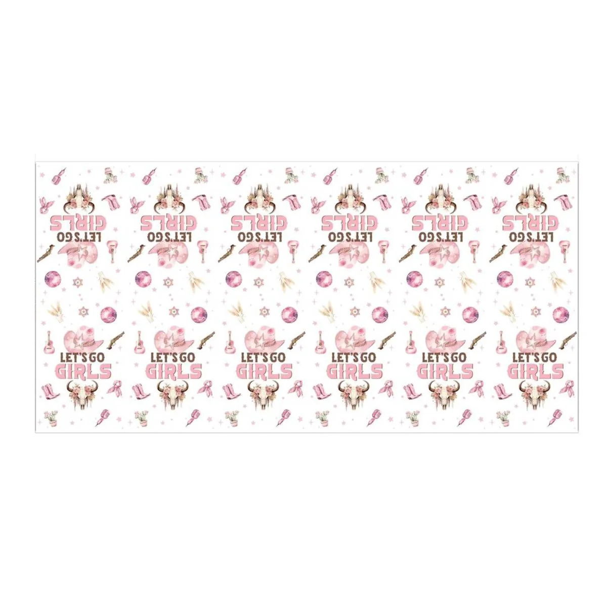 Cowgirl "Let's Go Girls" Rectangular Table Cover, 54 x 108 Inches, 1 Count - Image 2