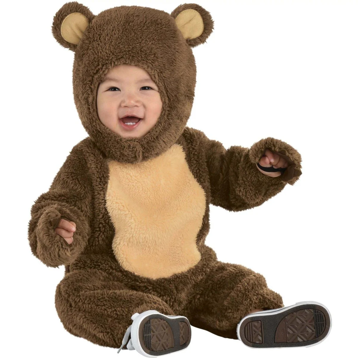 Cuddly Teddy Bear Costume for Babies and Toddlers, Brown Jumpsuit