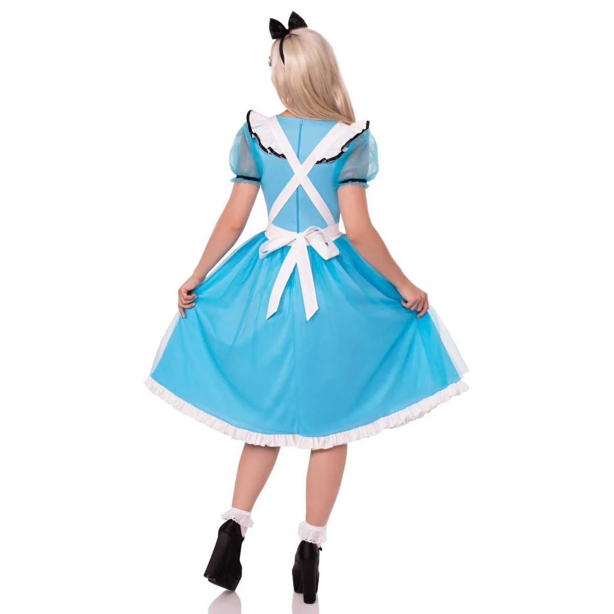 Cute Alice Costume for Adults, Blue Dress and Headband - Image 2