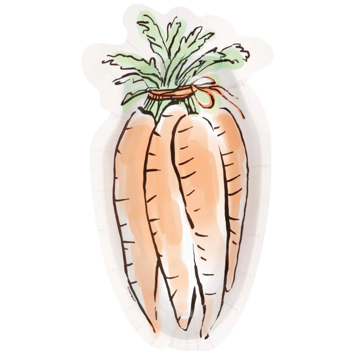 Dainty Easter Large Carrot Shaped Plates, 8 Count