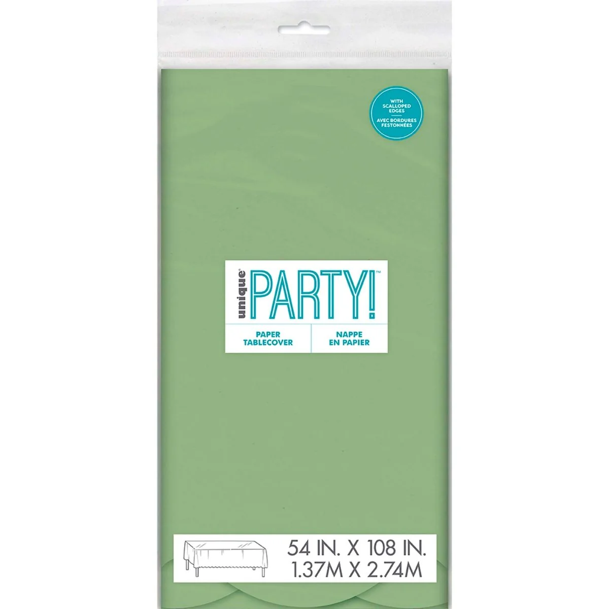 Dainty Easter Green Paper Tablecover, 54 X 80 Inches, 1 Count - Image 3