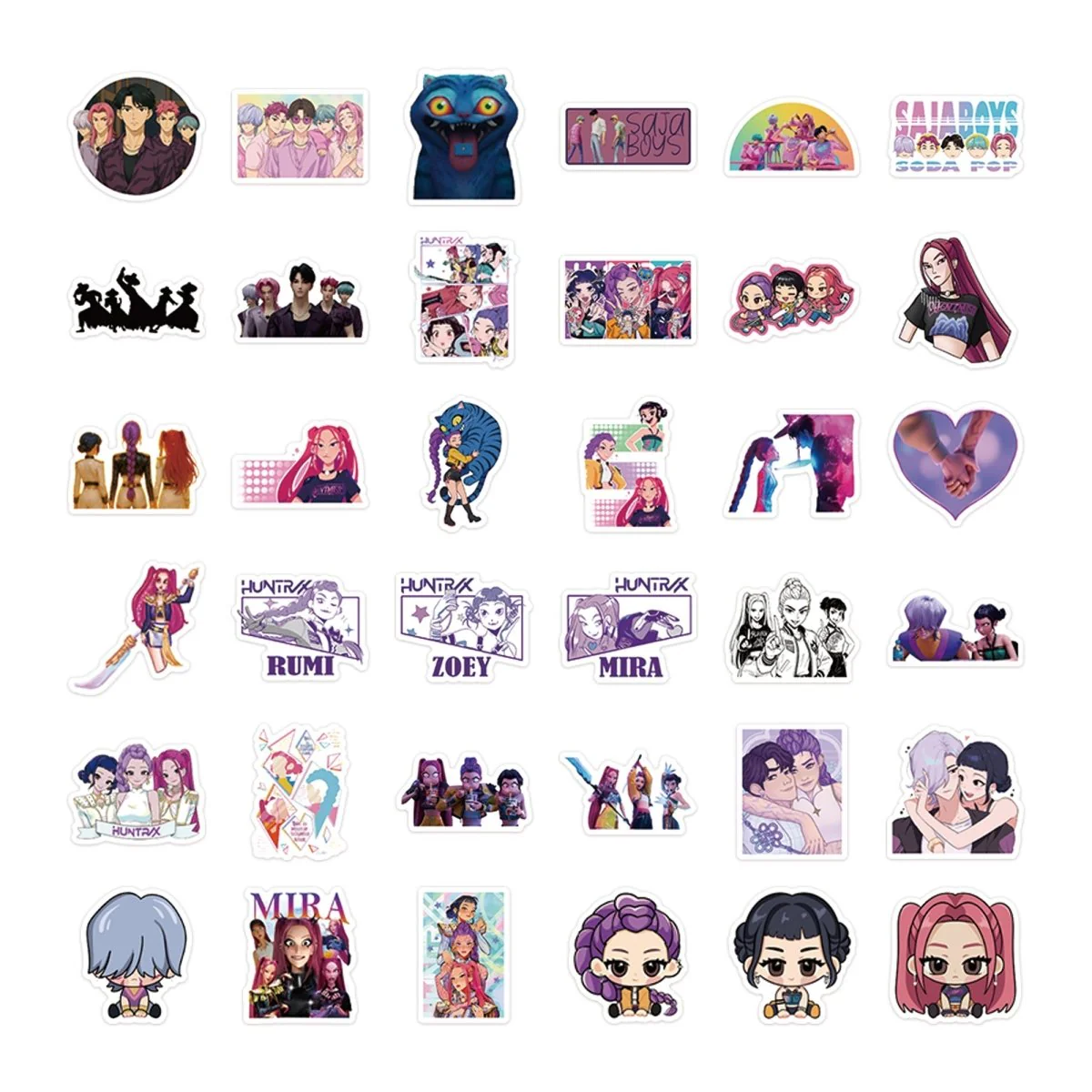 Kpop Anime Birthday Stickers, Demon Hunter Inspired Pop Signer, 25 Count