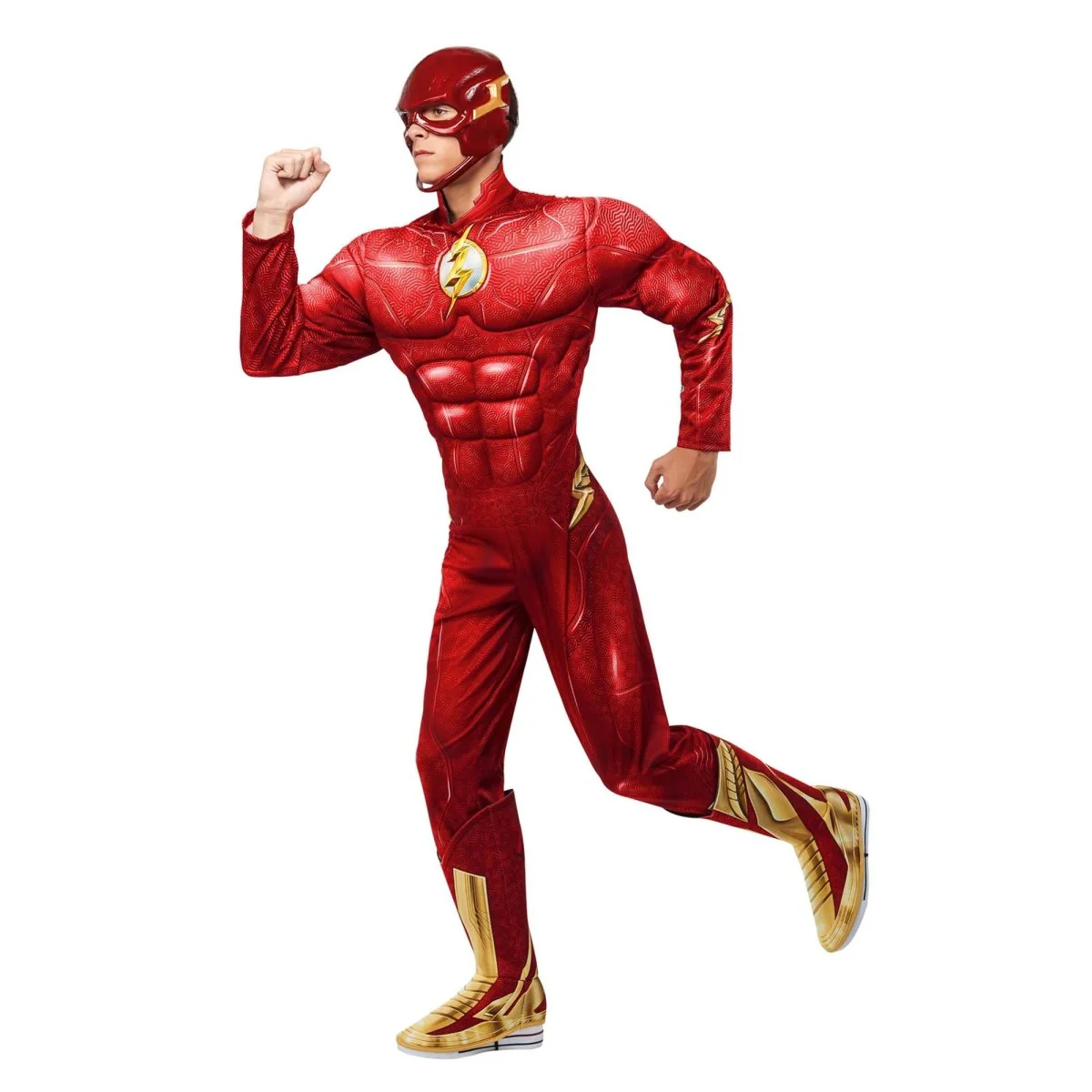DC The Flash Costume for Adults, Red Padded Jumpsuit