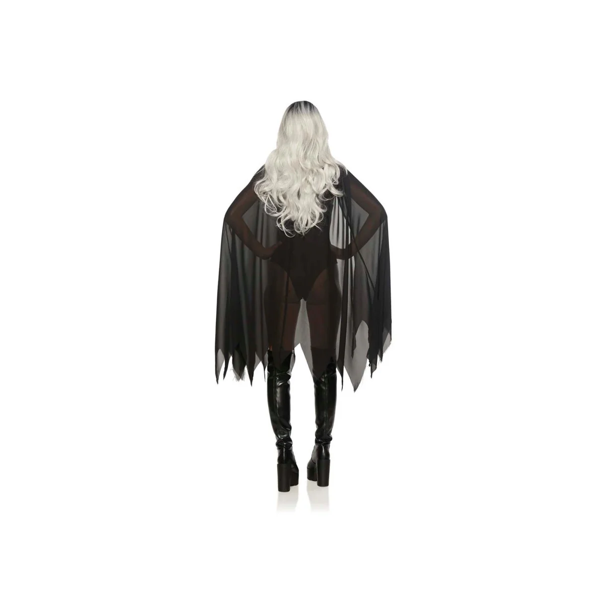 Deluxe Bat Cloak for Adults, Black and Grey - Image 4