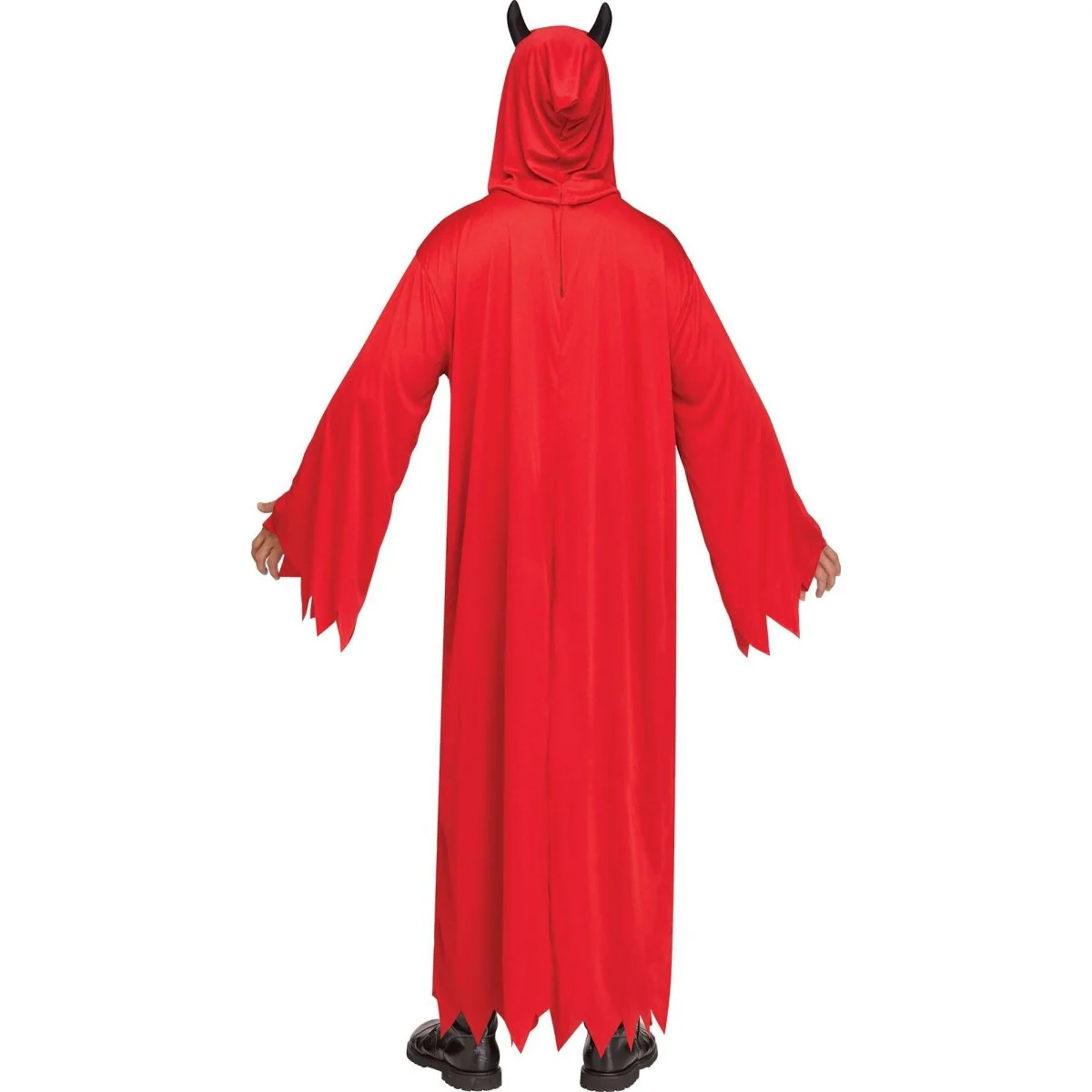 Devil Costume for Adults, Red Robe with Attached Devil Horns - Image 2