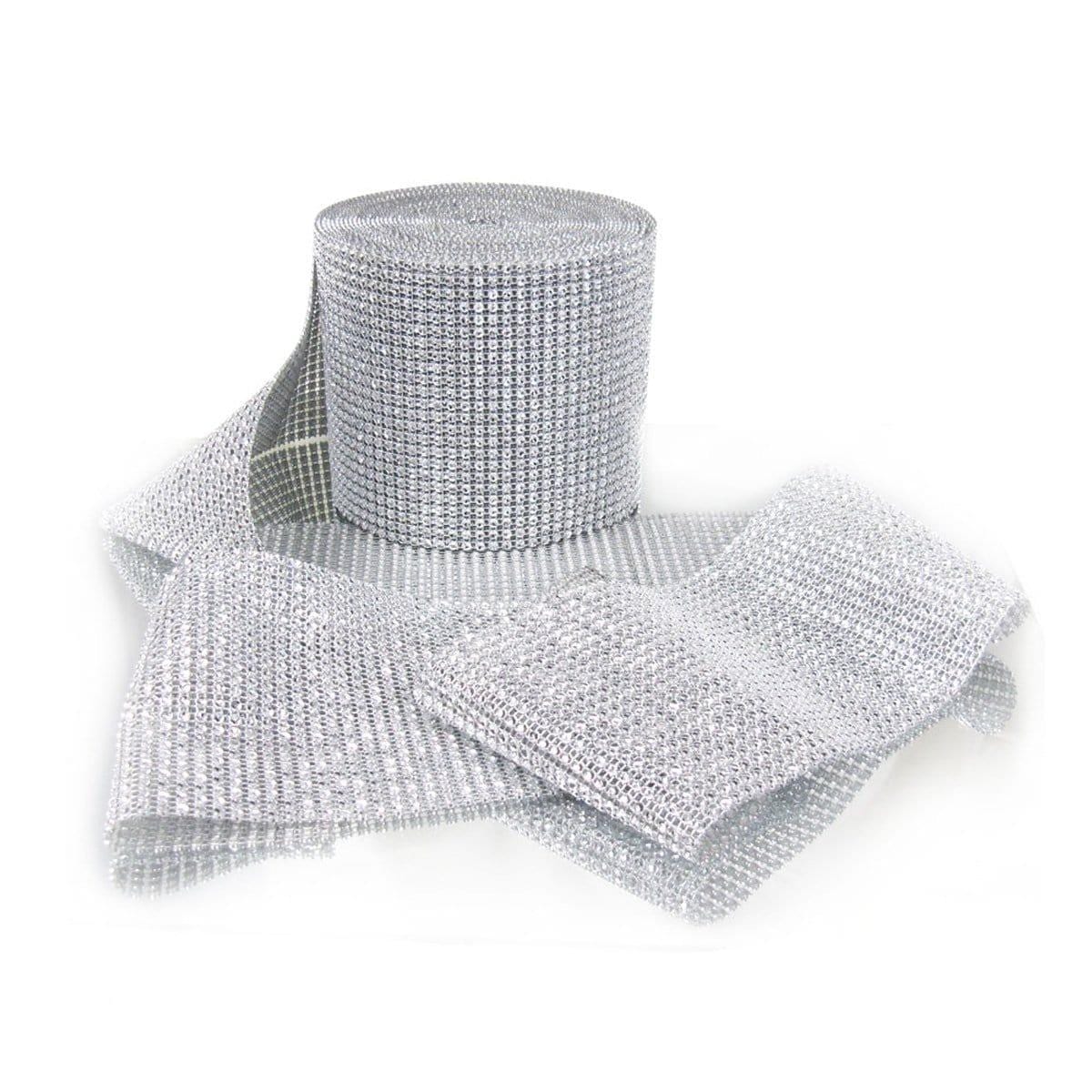 Diamond Mesh Roll - Silver 4 5/8 in. x 10 yds