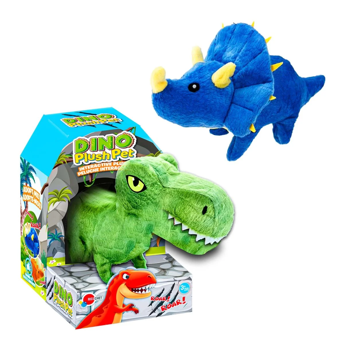 Dino Interactive Plush Pet, Assortment, 1 Count