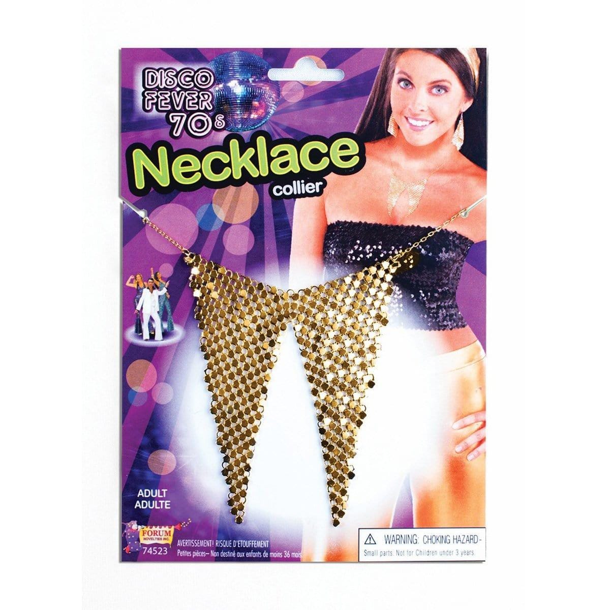 Gold disco drop necklace