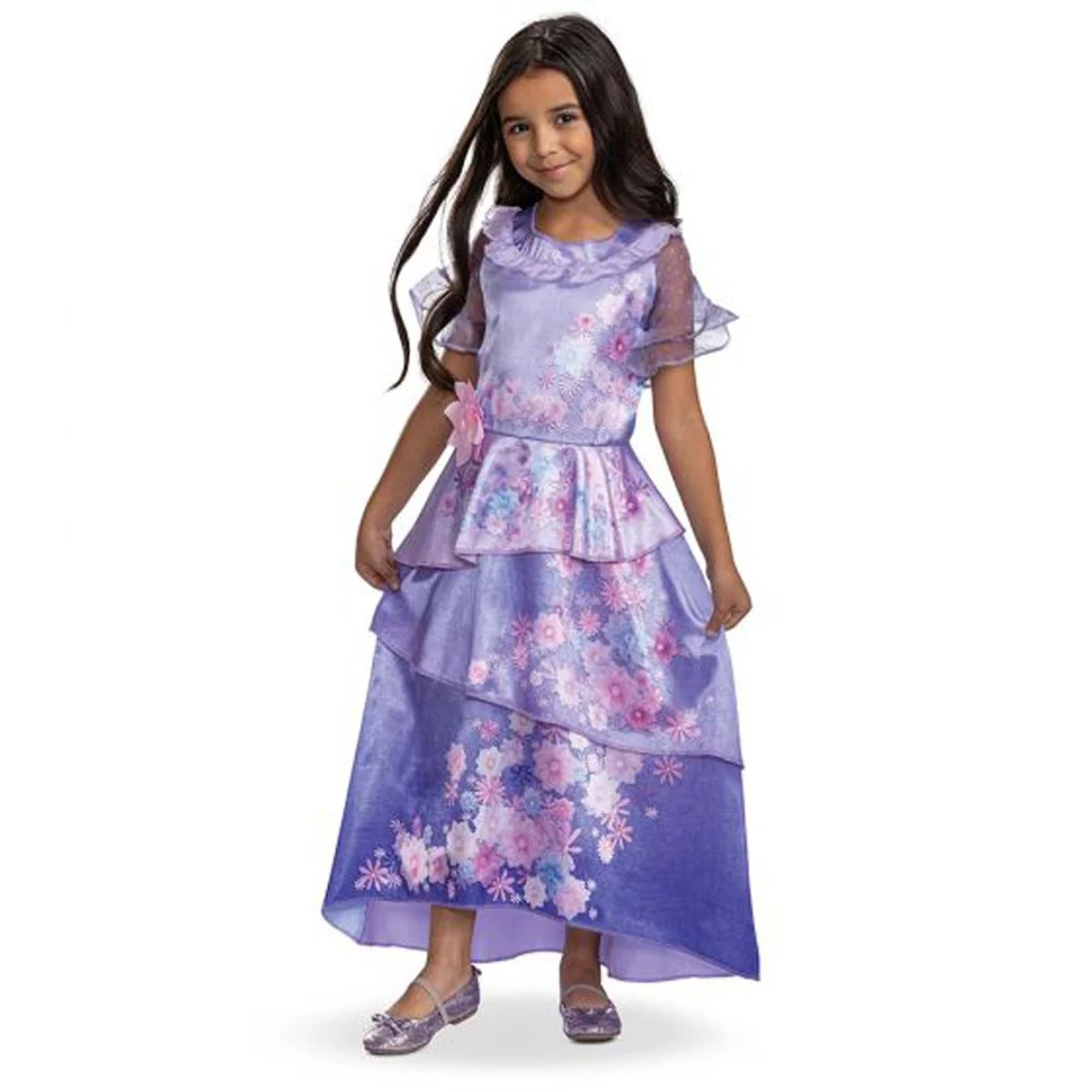 Disney Encanto Isabela Classic Dress Costume for Kids, Purple Floral Dress