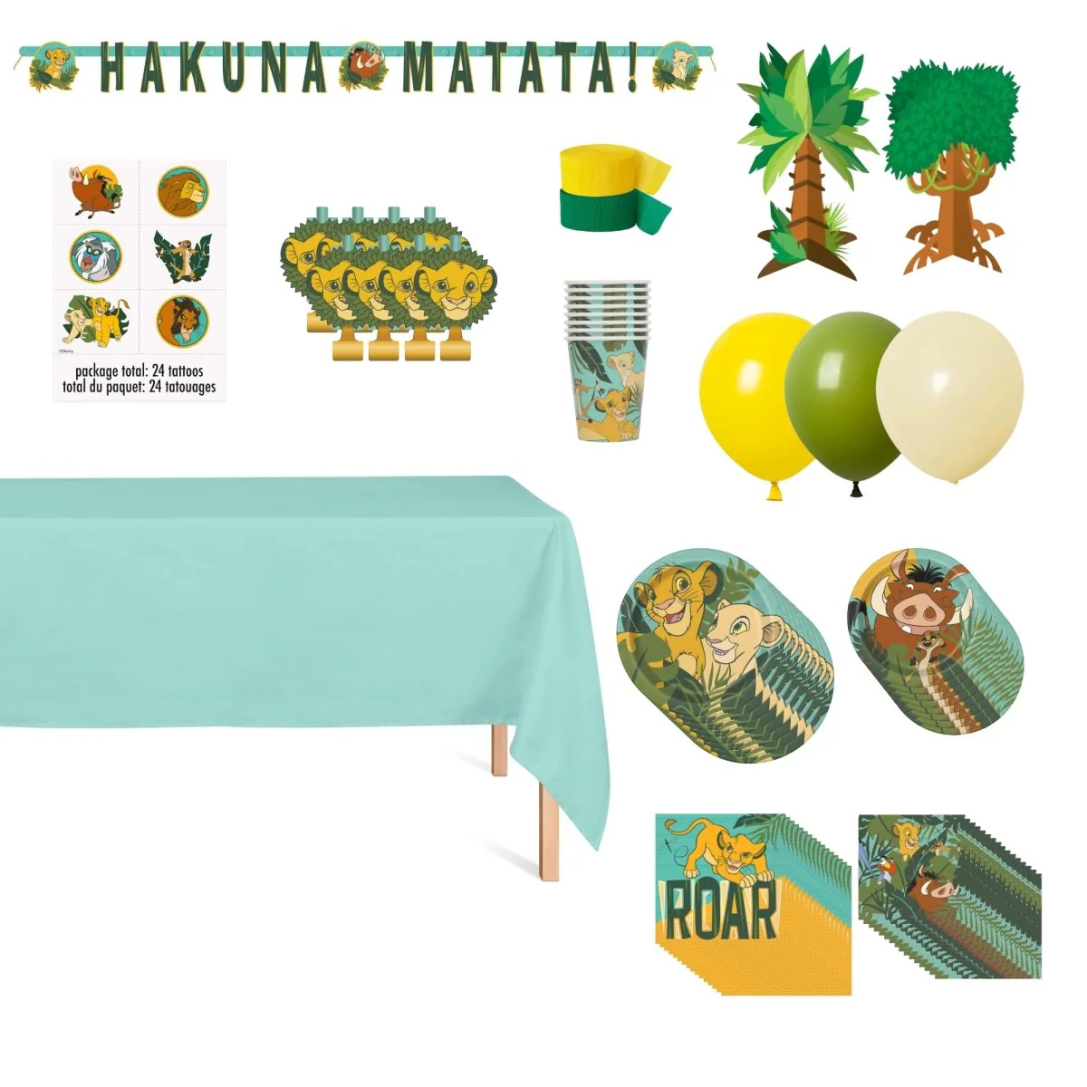Disney Lion King Standard Birthday Party Supplies Kit, 8 Guests