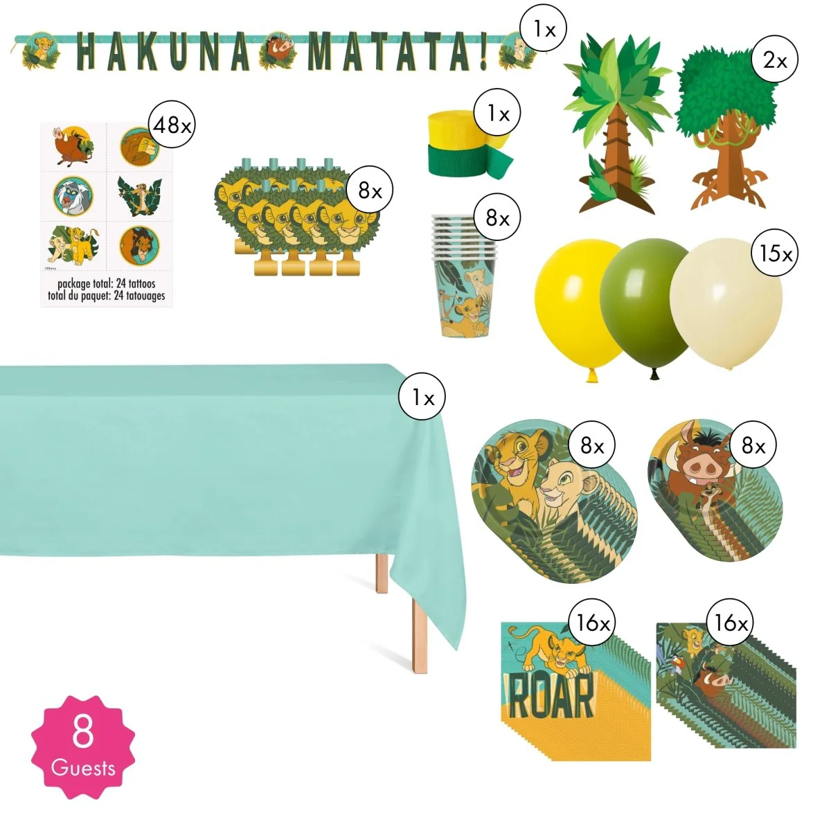 Disney Lion King Standard Birthday Party Supplies Kit, 8 Guests - Image 2