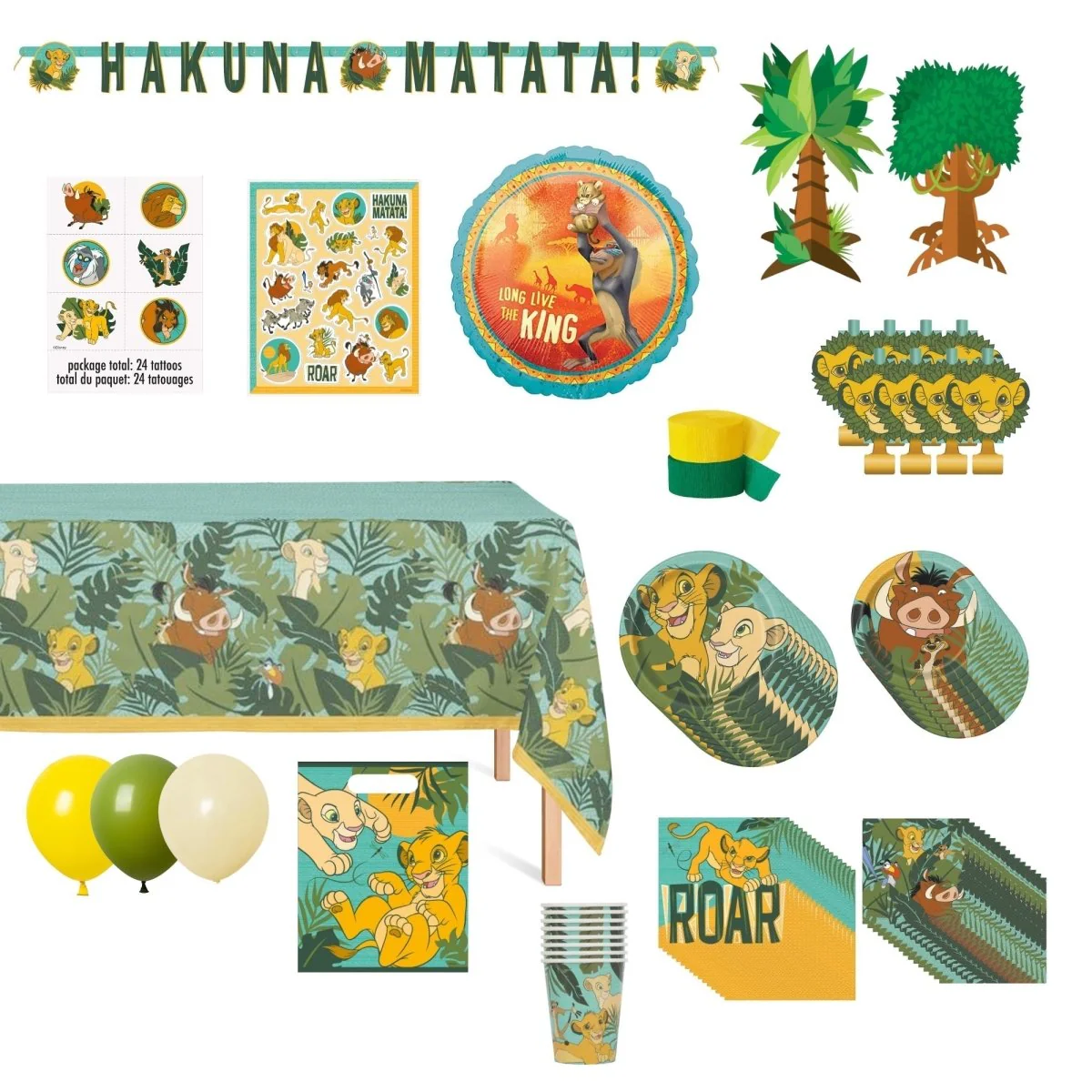 Disney Lion King Ultimate Birthday Party Supplies Kit, 8 Guests