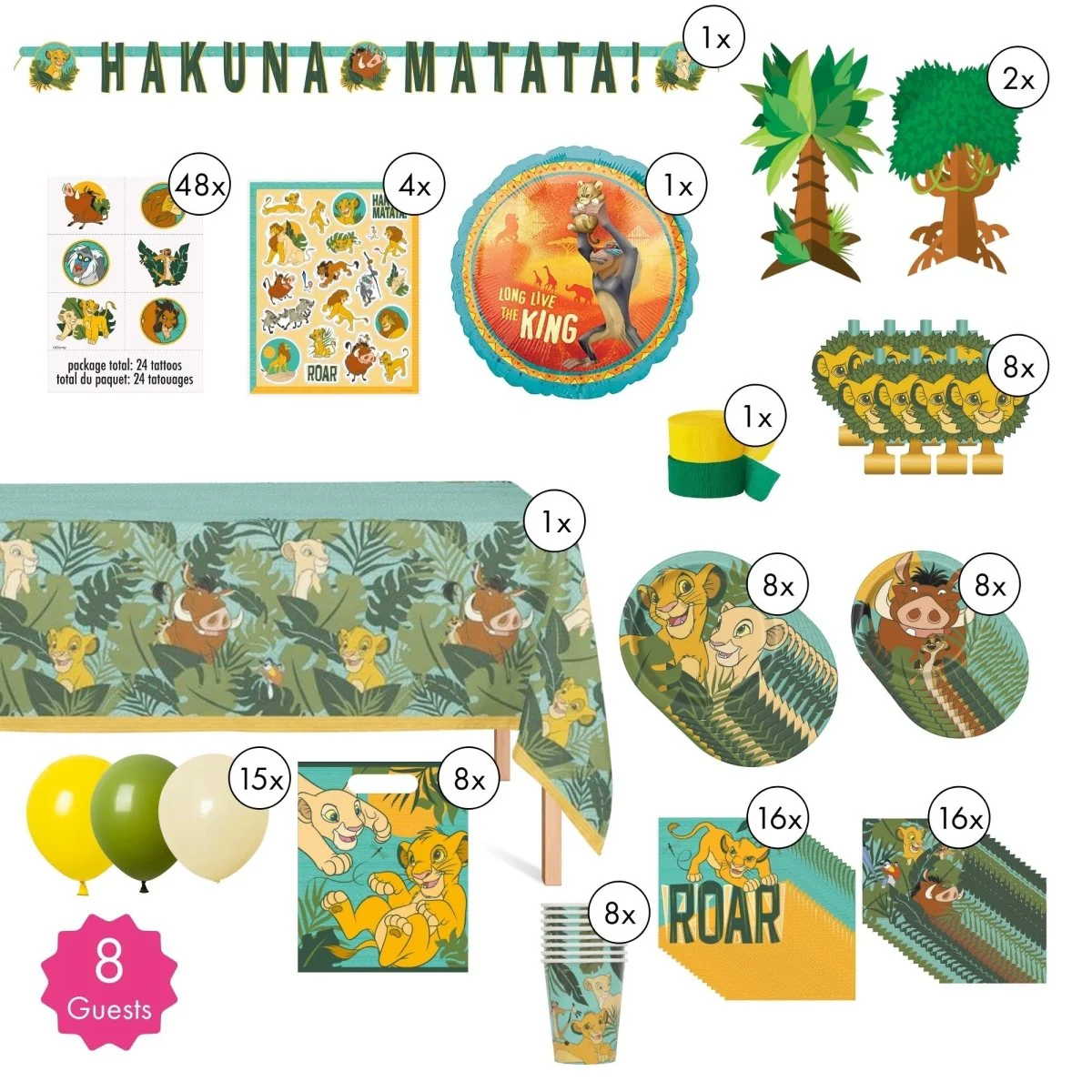 Disney Lion King Ultimate Birthday Party Supplies Kit, 8 Guests - Image 2