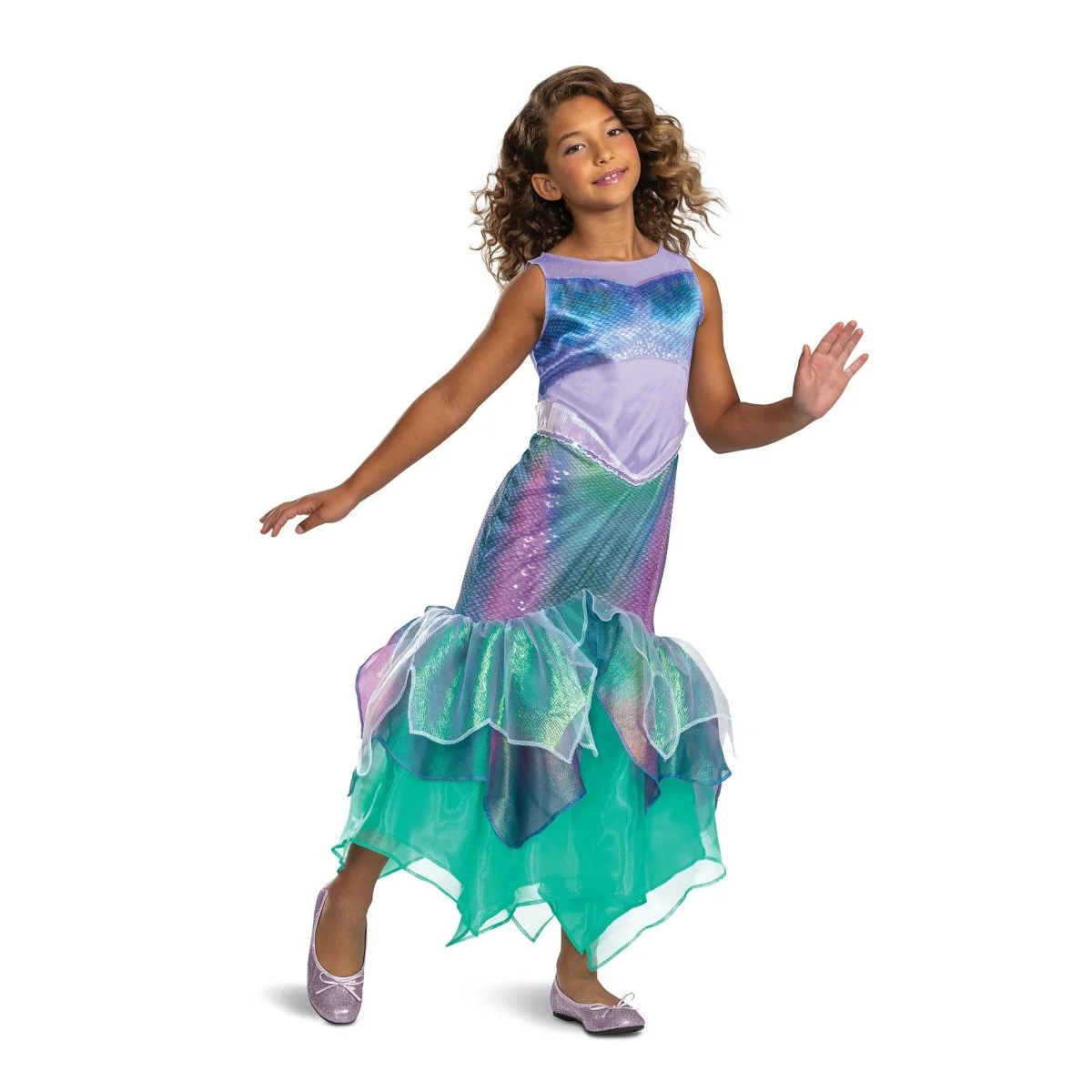 Disney Little Mermaid Ariel Deluxe Dress Costume for Kids, Mermaid Dress