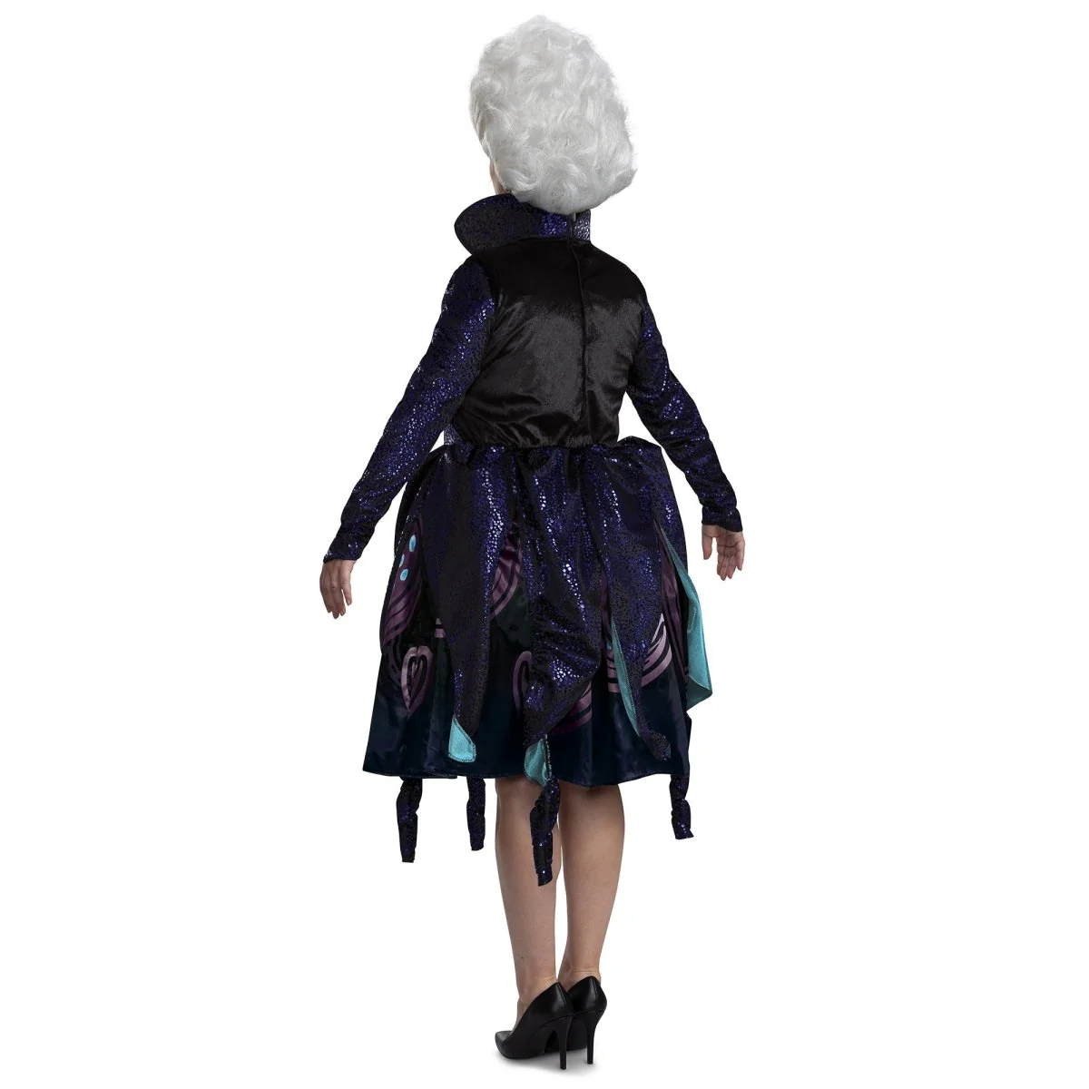 Disney Little Mermaid Ursula Deluxe Dress Costume for Adults, Sparking Black and Purple Dress - Image 3