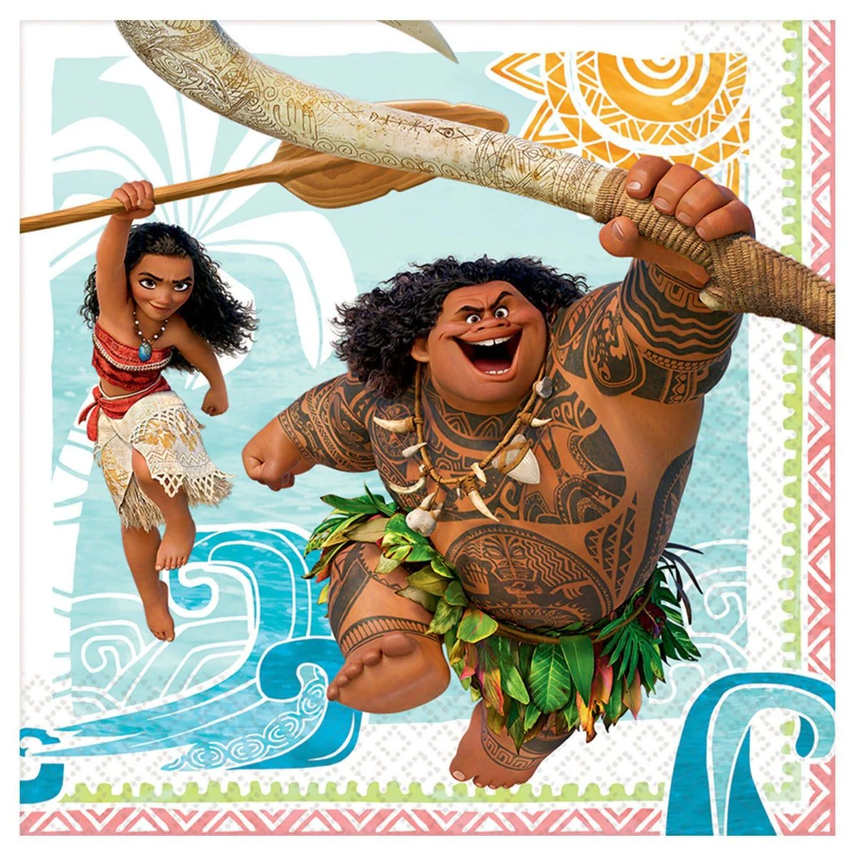 Disney Moana Birthday Large Lunch Napkins, 16 Count