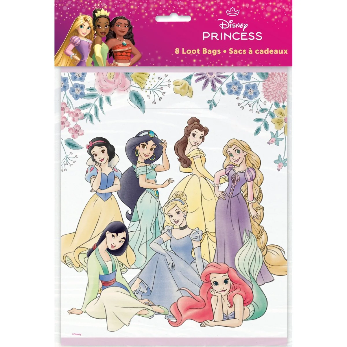 Disney Princess Loot Bags, 8 Count