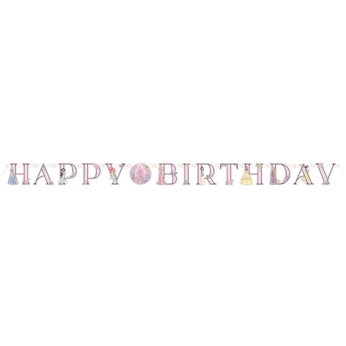 Disney Princesses Happy Birthday Paper Jointed Banner, 72 Inches, 1 Count