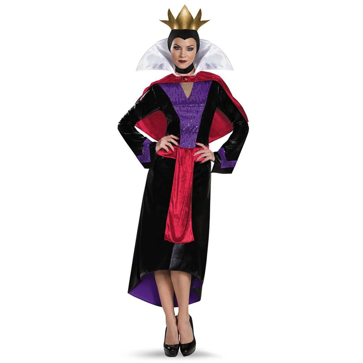 Disney Snow White Evil Queen Deluxe Costume for Adults, Black and Purple Dress
