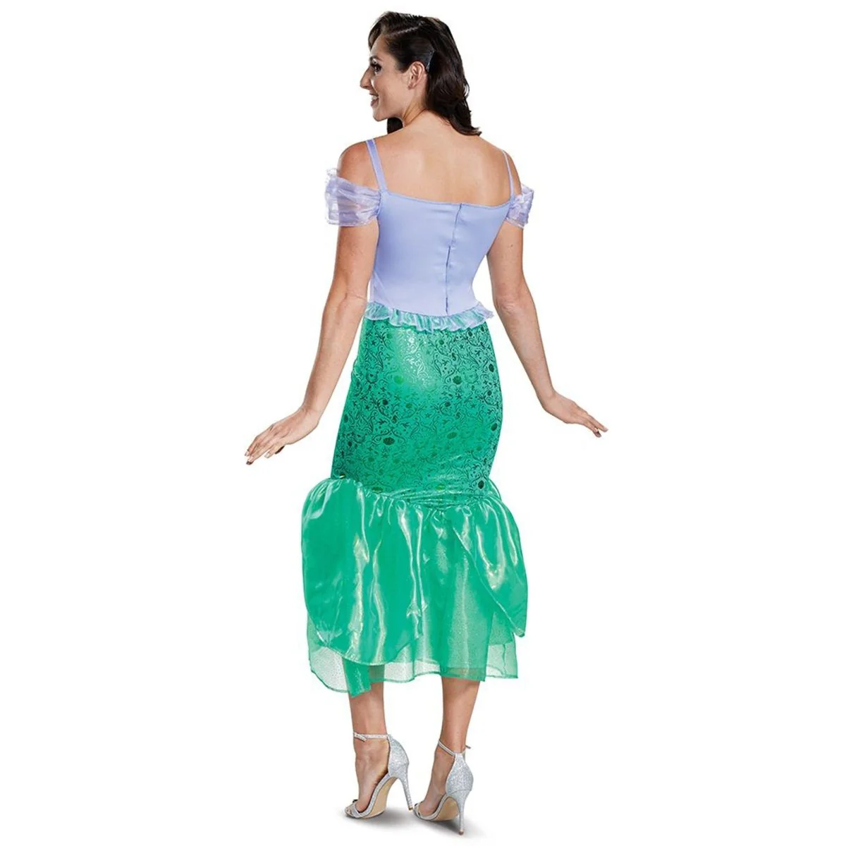 The Little Mermaid Ariel Deluxe Costume for Adults, Disney, Green and Purple Dress - Image 2