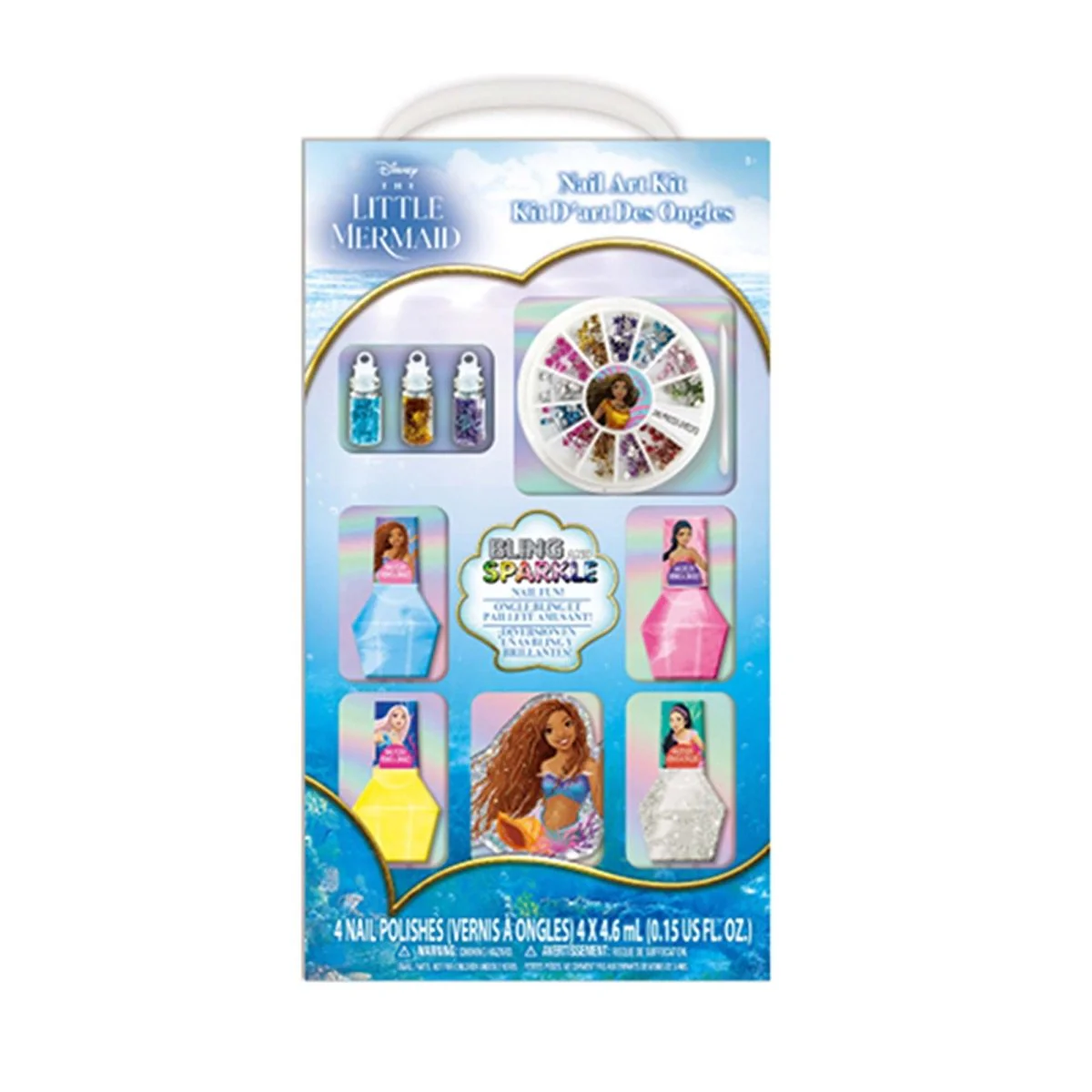 Disney The Little Mermaid Nail Polishes with Gems, 1 Count