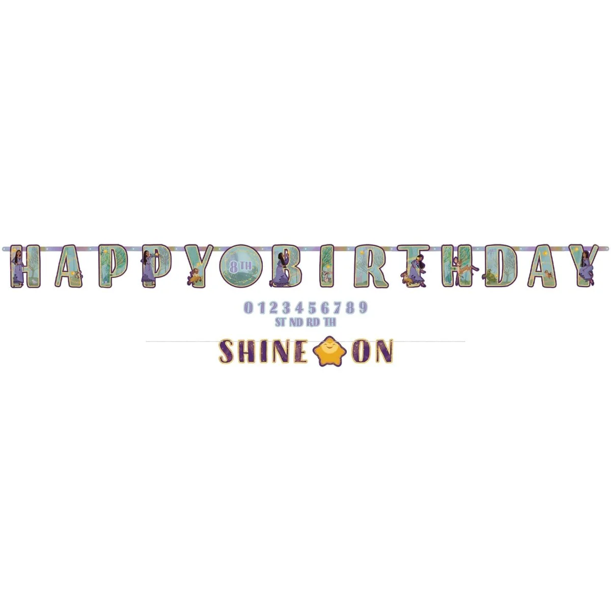Disney Wish Birthday Jumbo Add-an-Age Happy Birthday Letter Paper Banner, 1 Count