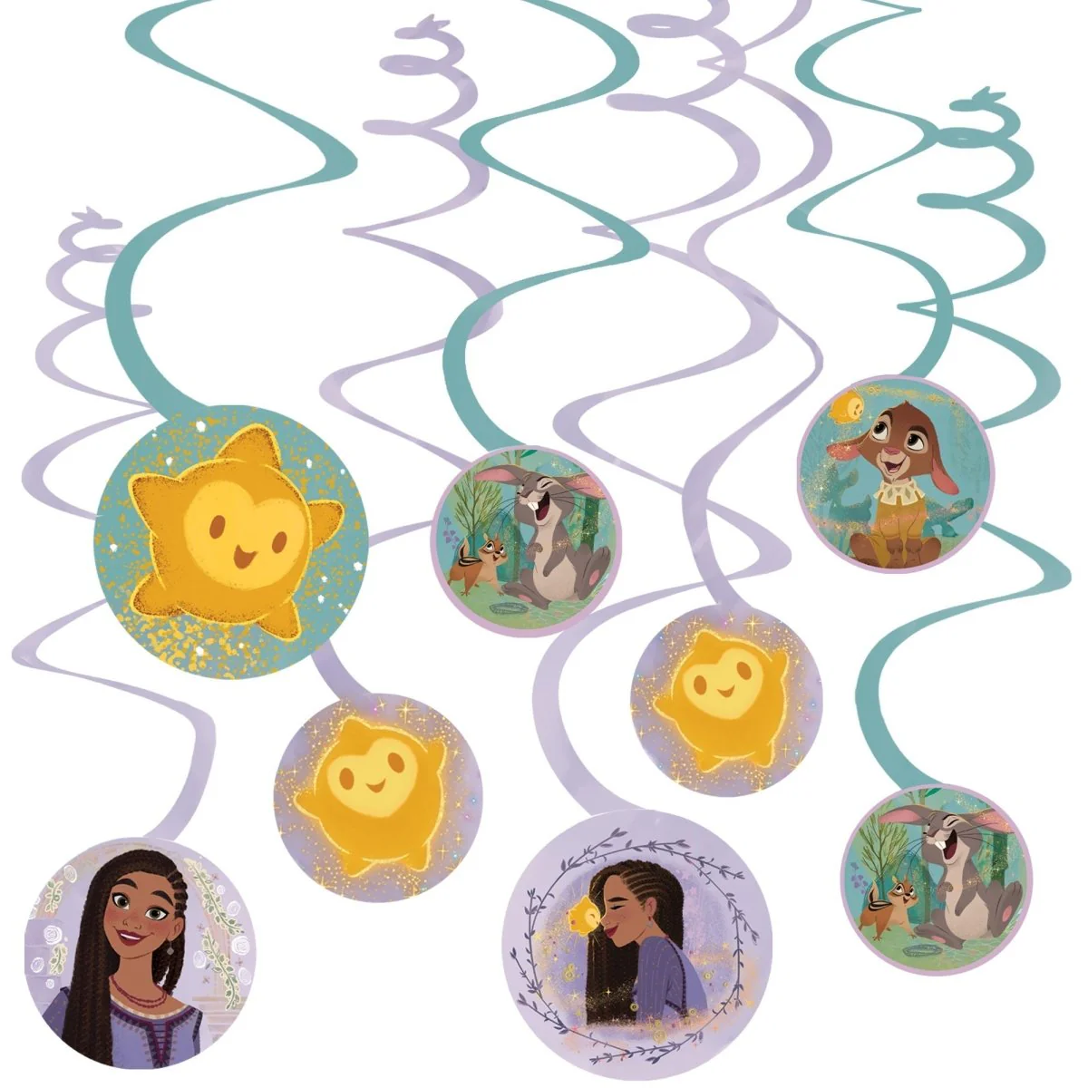 Disney Wish Birthday Spiral Decoration Kit with Cutouts, 12 Count