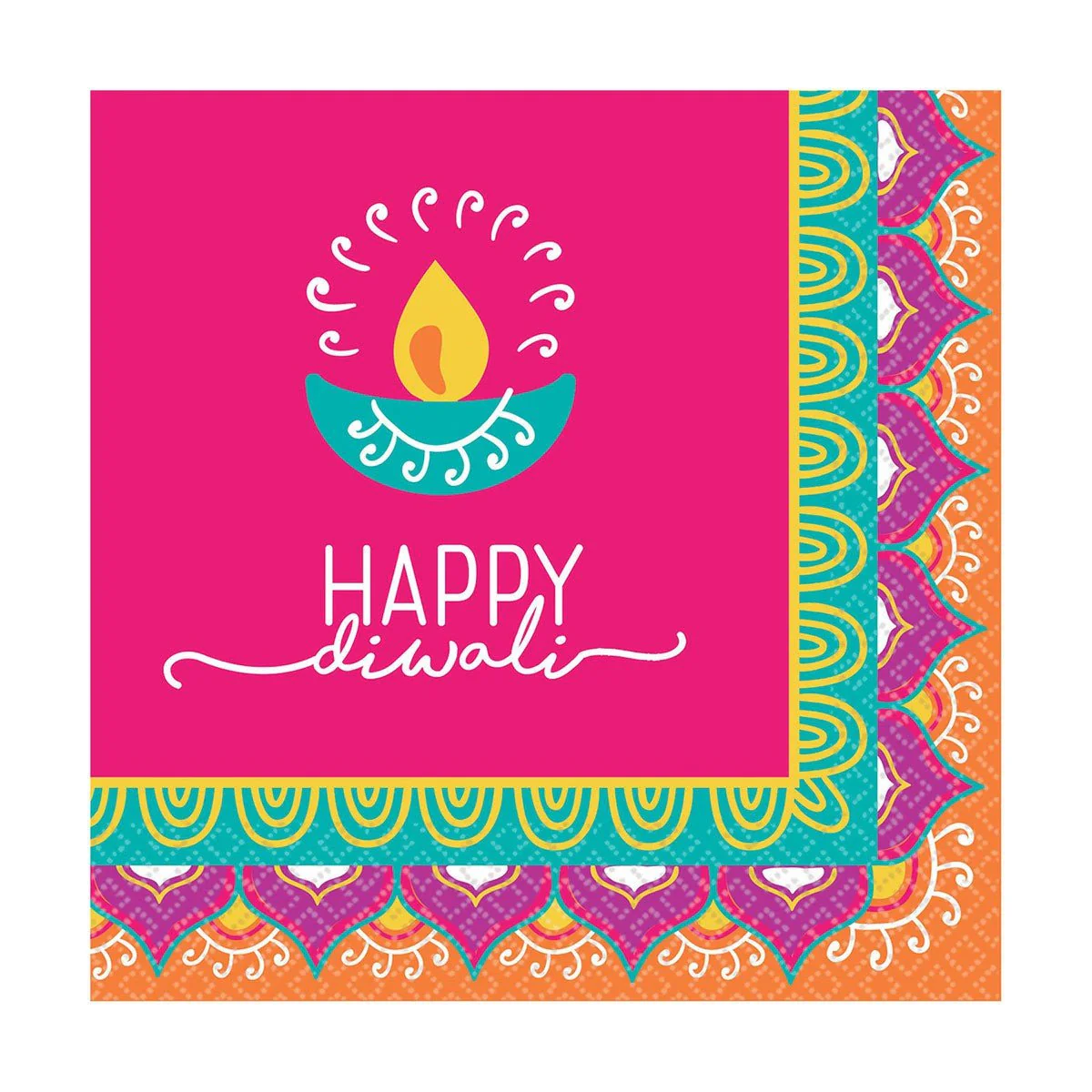 Diwali Small Beverage Napkins, 16 Count